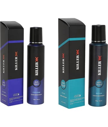 Killer CYCLONE & OCEAN combo of 2, no gas deo Body Spray for Men 150 ml ( Pack of 2 )