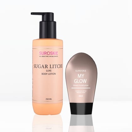 My Glow Combo With Sugar Litchi Body Lotion-Light