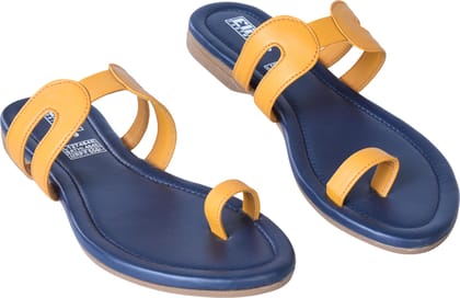 ELITE Women's Flat Sandal - Casual Wear - Yellow