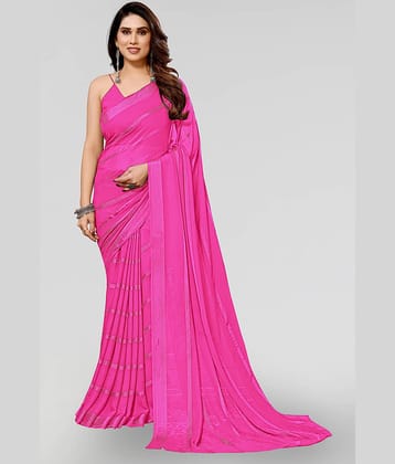 ANAND SAREES Satin Embellished Saree With Unstitched Blouse Piece ( Pink )