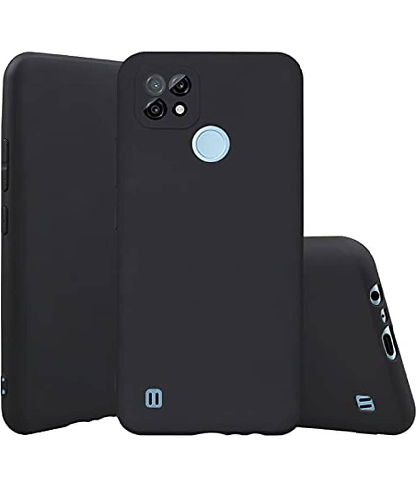 BEING STYLISH - Black Silicon Plain Cases Compatible For Realme C21Y ( Pack of 1 )