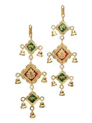 DreamKraft Ganesha Metal Door Hanging with Bells Toran for Home Decor and Gift Purpose (39x13x3 cm)