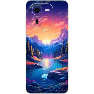 Yug Emporium Back Skin Wrap For iQOO Z9X 5G Premium Quality Full Coverage (Sunset view) (Mobile Back Cover, Multicolor)