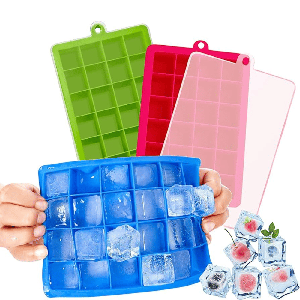 Square-Shaped Silicone Ice Cube and Cake-Making Mold Tray