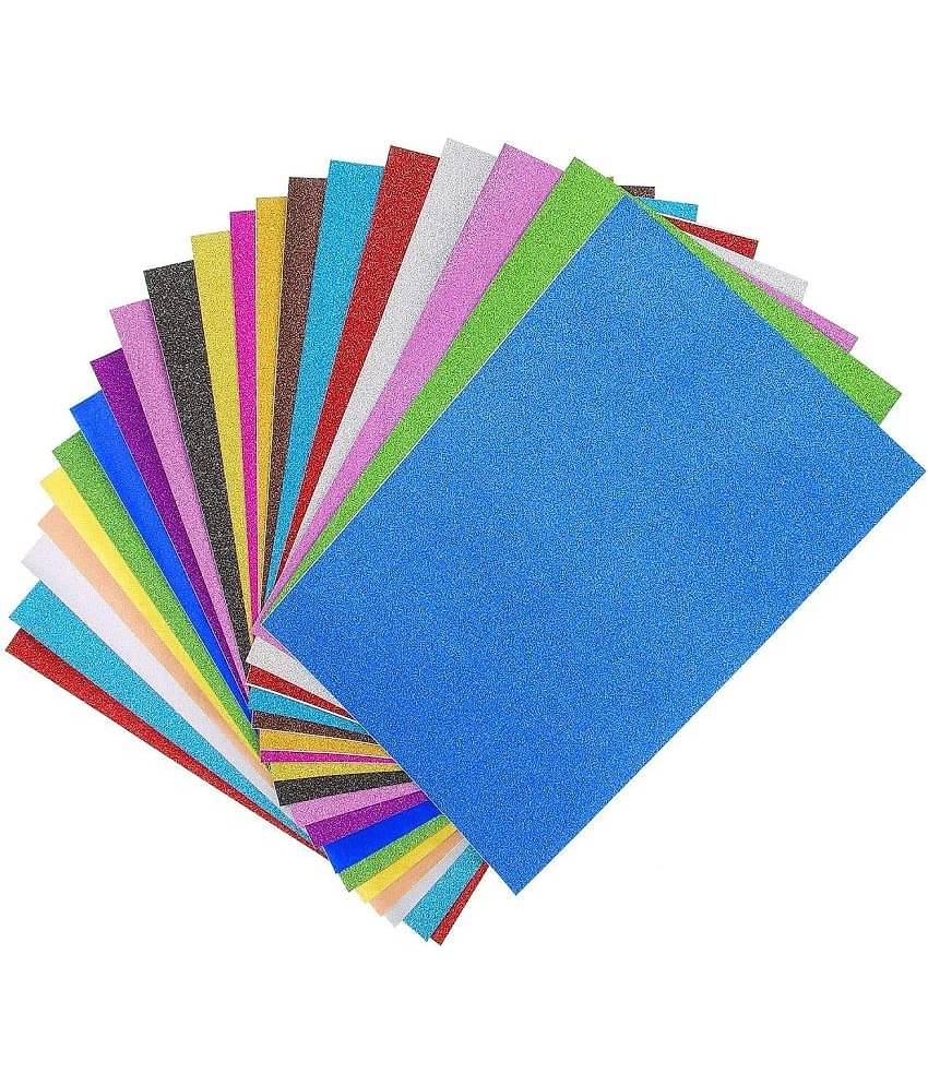 ECLET A4 Glitter Foam Sheet Sparkles (Self Adhesive) 2 mm Thick 10 Different Color, for Art & Craft