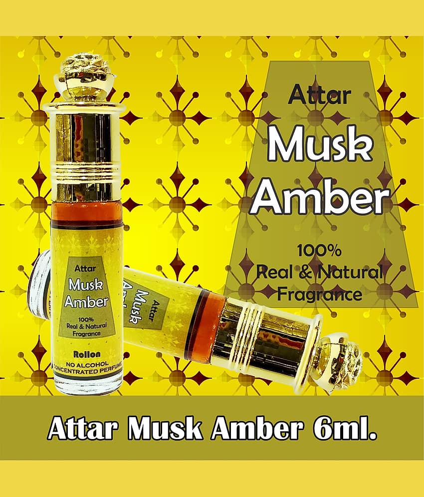 INDRA SUGANDH BHANDAR Attar For Men|Women|Pujan Musk Amber Real & Pure Amber and Kasturi Combination Perfume 24 Hours Long Lasting Fragrance 6ml Rollon Pack