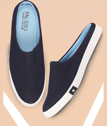 Fausto - Navy Blue Men's Slip-on Shoes