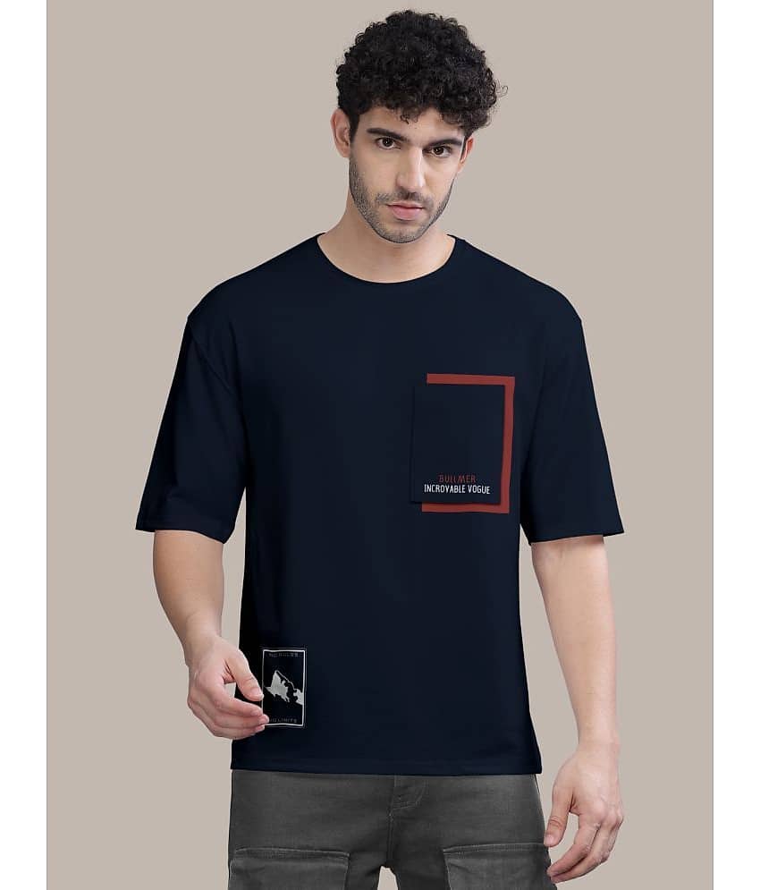 BULLMER Pack of 1 Cotton Blend Oversized Fit Men's T-Shirt ( Olive )