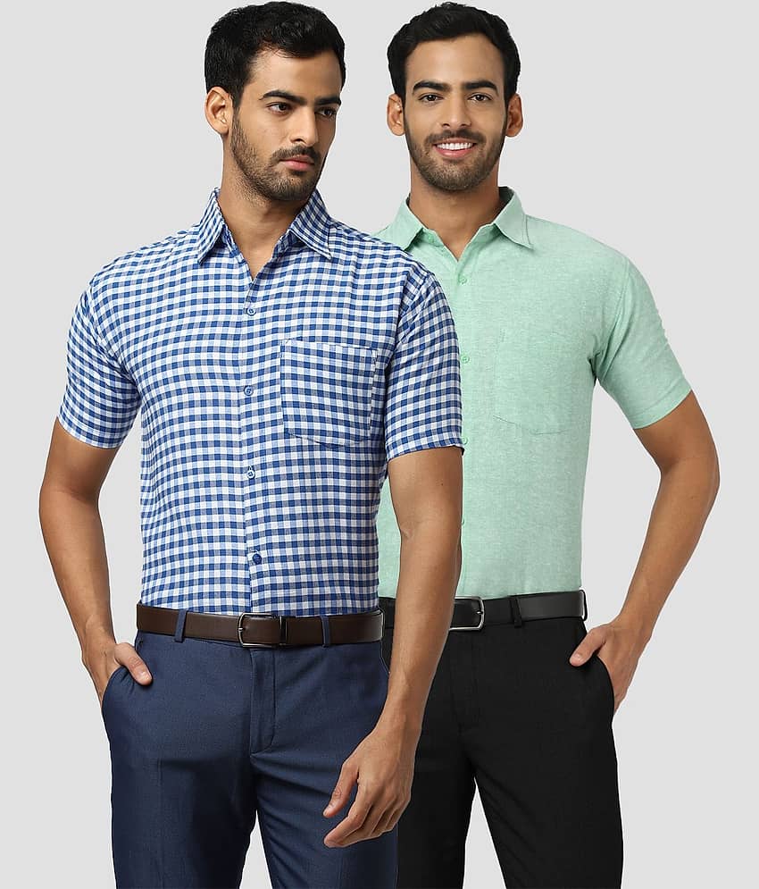 DESHBANDHU DBK Cotton Multicolor Shirt Pack of 2