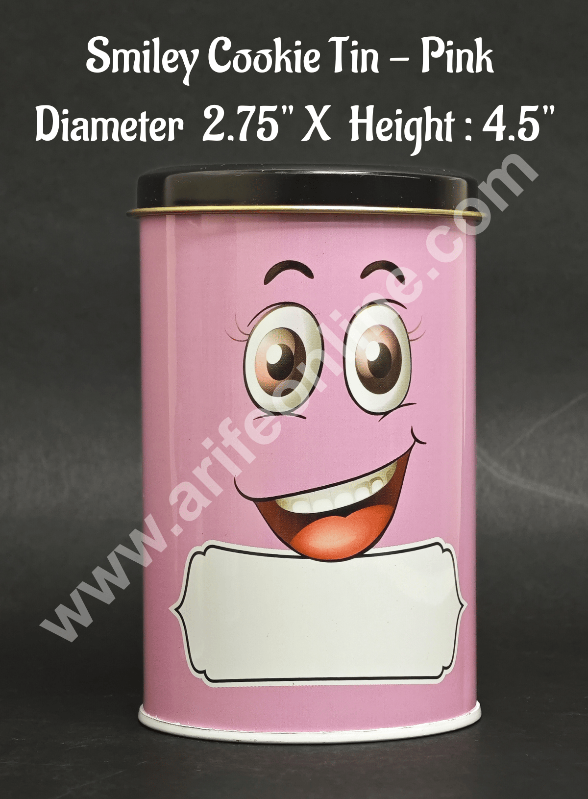 Cartoon Printed Cookie Tins - Pink | Printed Metal Jar (Size M) - CAKE DECOR™