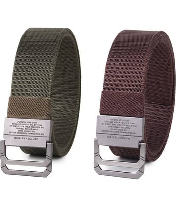Zacharias - Multicolor Canvas Men's Casual Belt ( Pack of 2 )
