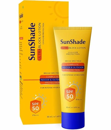 Leeford Sunshade Ultra Block Sunscreen Lotion, SPF 50 PA+++ UVA+UVB Protection - 50ml