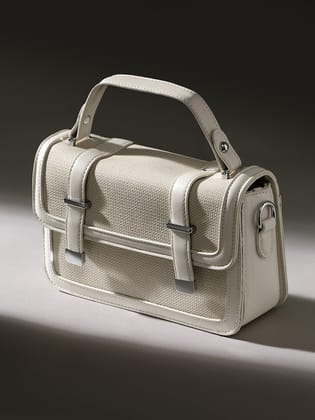 The Linea-Block Hand Bag - Cream White-Hand Bag