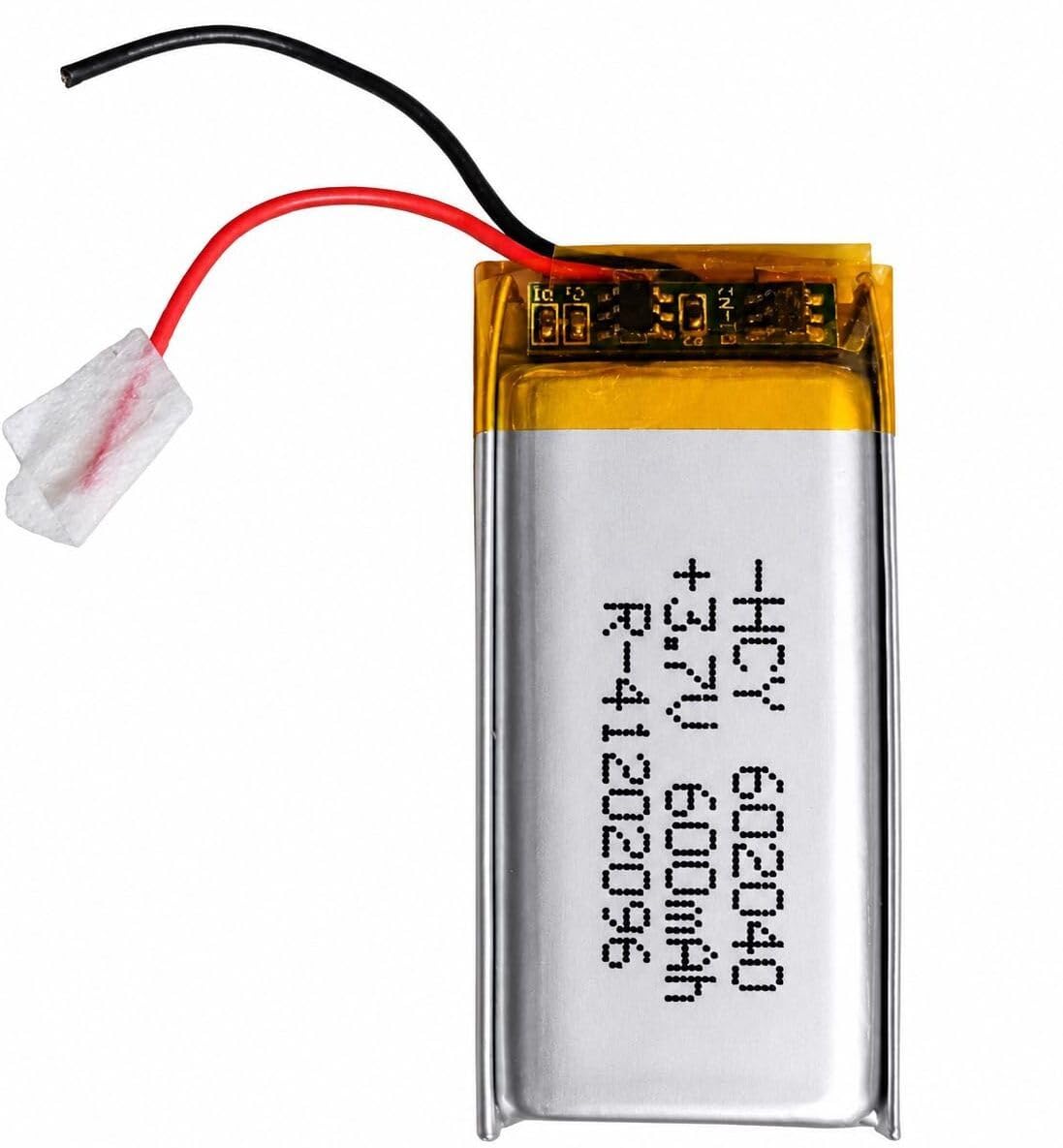 NOVEL 3.7V 600mAh Lithium Polymer Rechargeable Battery Model 602040 | Suitable for Bluetooth Devices, IoT Modules, Portable Gadgets and DIY Electronics