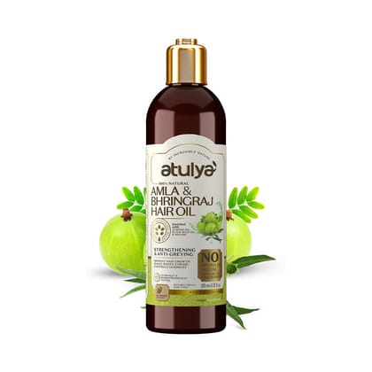 Atulya Amla & Bhringraj Hair Oil | Strengthening and Anti-greying - 200ml Atulya Amla & Bhringraj Hair Oil | Strengthening and Anti-greying - 200ml