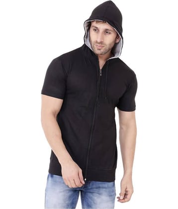 Tfurnish Cotton Blend Black Solids T-Shirt