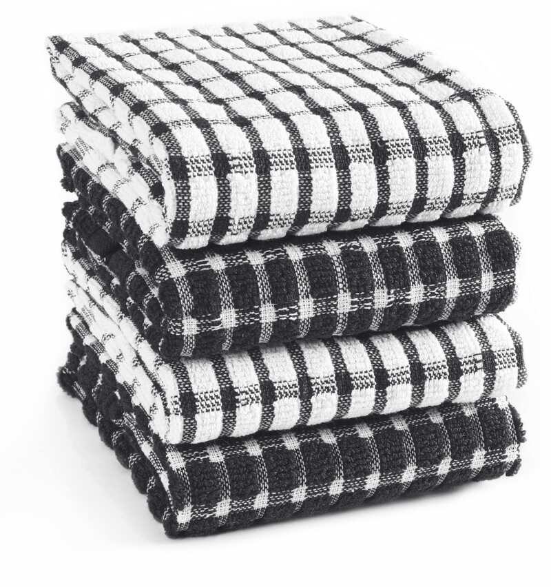 Furnofy Cotton 340 GSM Hand Towel Set Black (Pack Of 4)