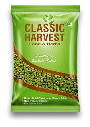 Classic Harvest Premium Green Moong Whole / Sabut, 1 Kg Classic Harvest Premium Green Moong Whole / Sabut, 1 Kg