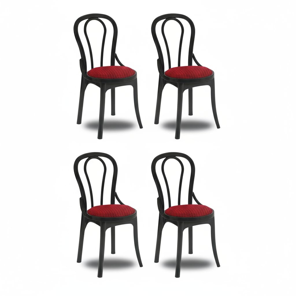 Supreme Furniture Pearl Plastic Cushion Chair Without Arm | Comfortable & Durable Chairs for Home, Office, Garden, Restaurant, Hotel & Indoor Use | D.I.Y.