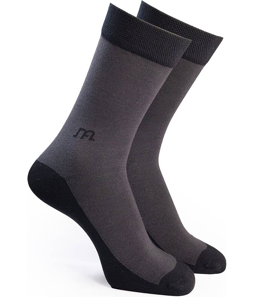Man Arden - Dark Grey Cotton Men's Mid Length Socks ( Pack of 1 )