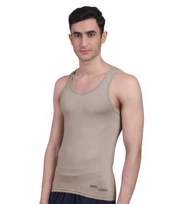 Freecultr Vest for Men | Bamboo Sleeveless, Super Soft Round Neck Gym Comfort Vest | Workout Regular Fit Innerwear | Breathable Sando with Long Hemline  Pack of 1-Beach Sand