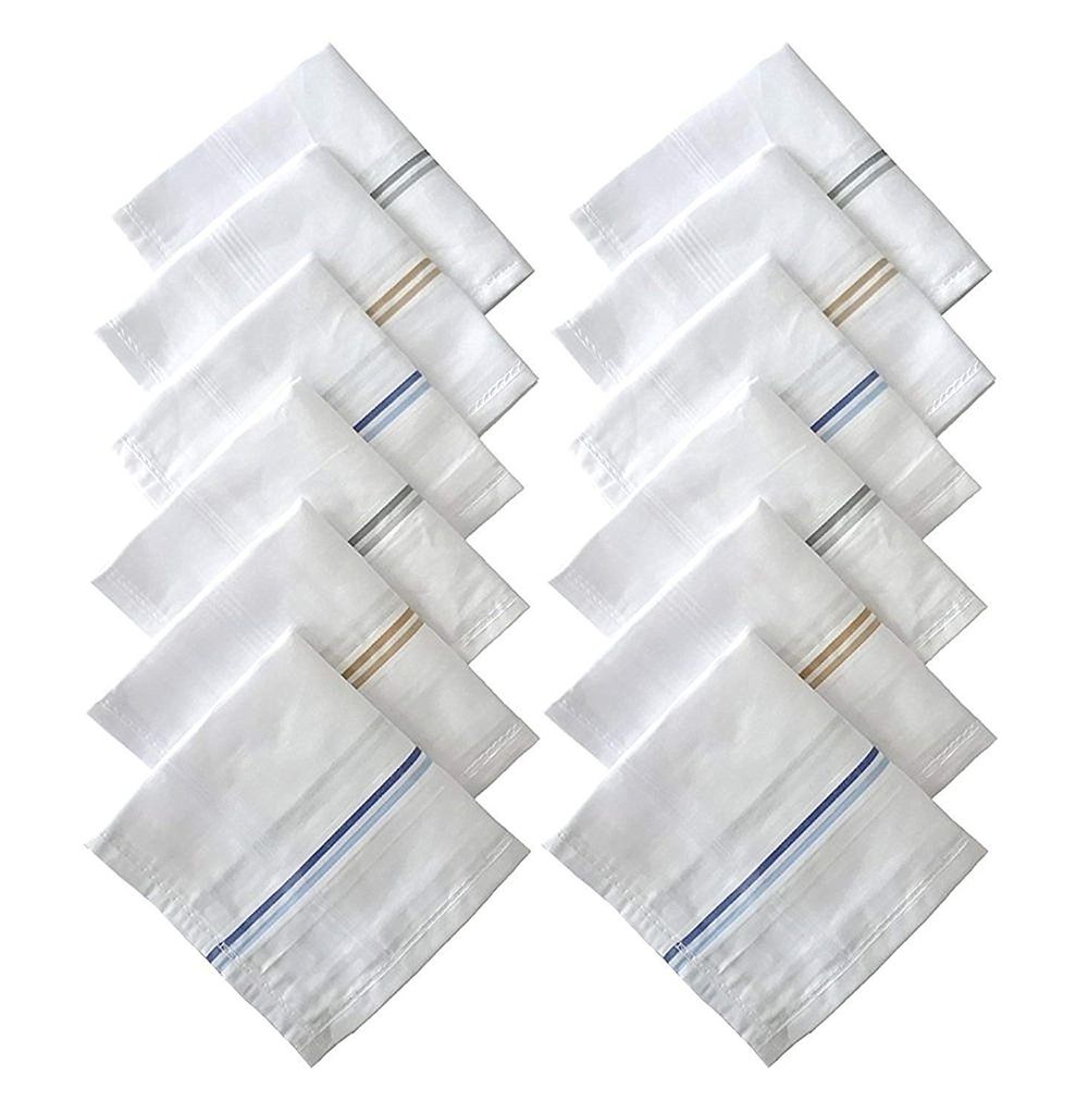 Cotton Handkerchiefs, Set of 24, Assorted Stripes, 45 x 45 cm - Towels | Buy online on ZillyBuy