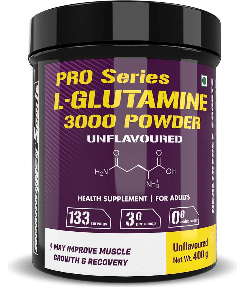 HEALTHYHEY NUTRITION Glutamine Powder, Muscle Growth and Recovery 400 gm