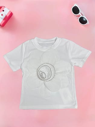 Girls Imported Party Wear Top  [GT-560] [ 4-10 Years ]-5-6Y (Size - 26) / Imported / White