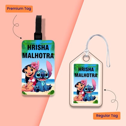 Personalized Bag Tags for Kids - Set of 5 - Lilo & Stitch Design-Regular Bag Tags