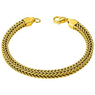 KIMTI 18k Gold Plated Men Bracelet (Gold, Wheat Chain) KIMTI 18k Gold Plated Men Bracelet (Gold, Wheat Chain)