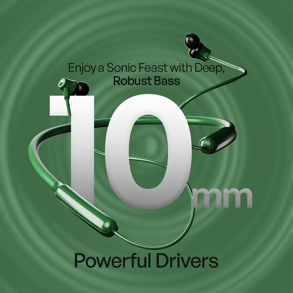 Cellecor NK-3 Wireless Waterproof Neckband with 25 Hrs playtime Headphone Bluetooth - Green