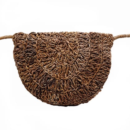 Banana Fiber Half Moon Crochet Bag (1TGAUTLKA03528) Banana Fiber Half Moon Crochet Bag (1TGAUTLKA03528)
