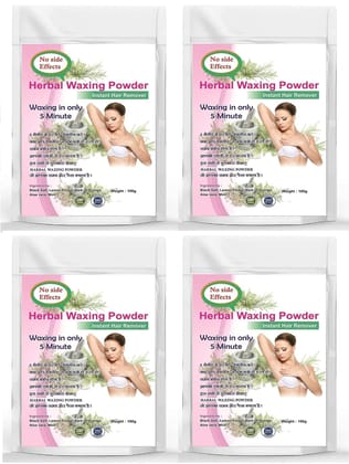 Elecsera HERBAL WAXING HAIR REMOVER POWDER PACK OF 4 Wax (400 g)