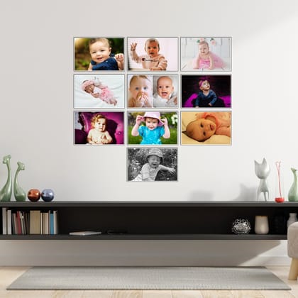 Set of 10 New Born Baby Girl/Boy High Quality Printed 300 GSM Posters for Pregnant Women with Glue Drops