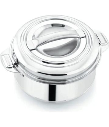 STEEPLE Silver Steel Thermoware Casserole ( Set of 1 , 3000 mL )