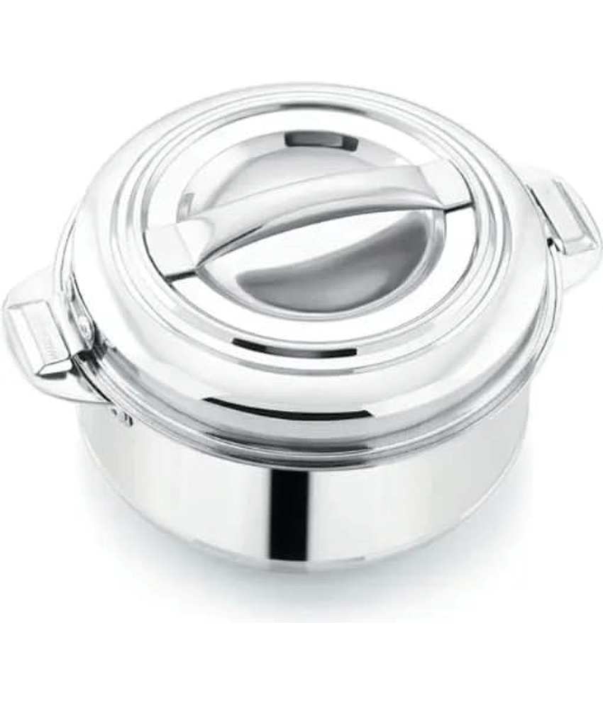 STEEPLE Silver Steel Thermoware Casserole ( Set of 1 , 3000 mL )