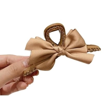GLIMM Plastic Hair Claw with Bowknot Shape Elegant Hairpins for Women and girls Hair Supplies