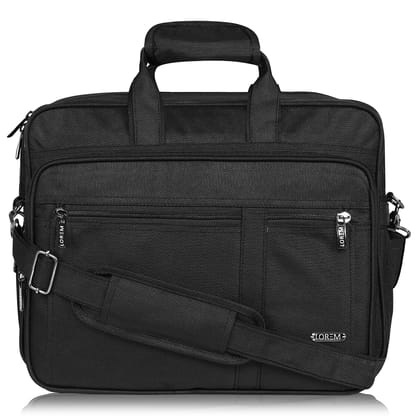 LOREM Black Color Linen fabric 28L Laptop Messenger Bag For Men New BG66