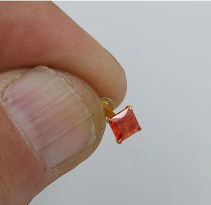 Beautiful Gold Plated Nose Pin Crytal Stone Chakor Orange Wedding Nose Ring Fashion Gift Jewellry Pack of 1