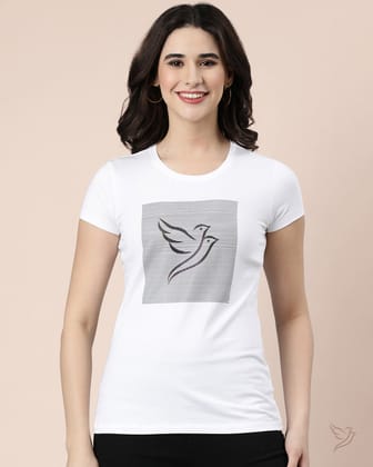 Slim Fit Letter Tee - Pearl White-S / Pearl White