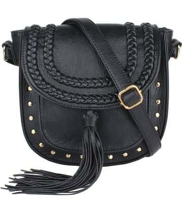 Lychee Bags Sling Bag PU Set of 1 ( Black )