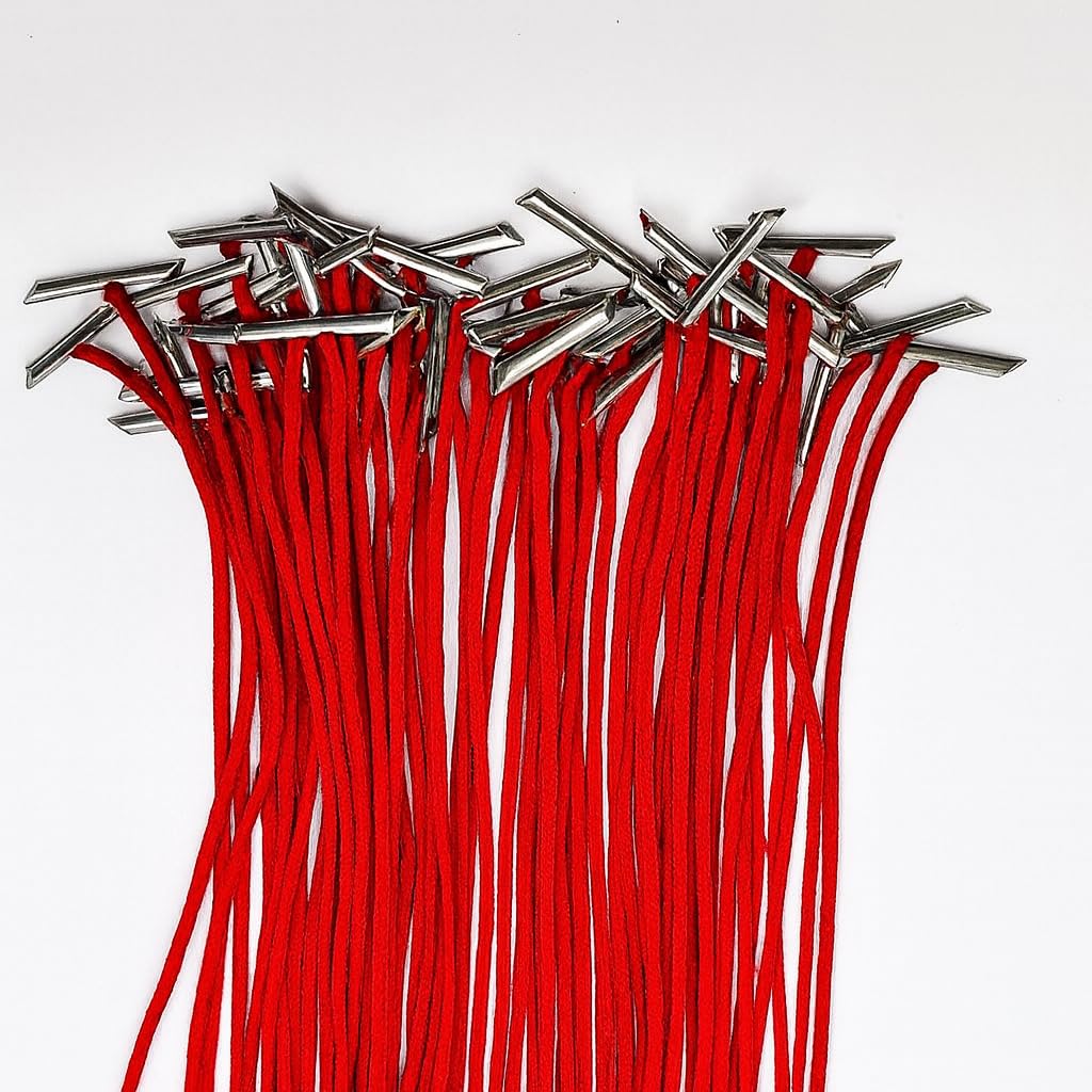 8 Inch Long Paper Tags � Red Color (Pack of 100) � Multipurpose � Braided Tag Strings with Metal Pins � Strong & Durable for Office Files, School, Craft Projects & Document Indexing - Stationery | Buy online on ZillyBuy