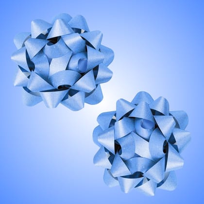 Blue Packaging Bow Ribbbons - 2PC