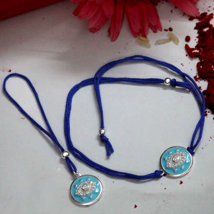 Evil Eye Bhaiya Bhabhi 925 Sterling Silver Lumba and Rakhi