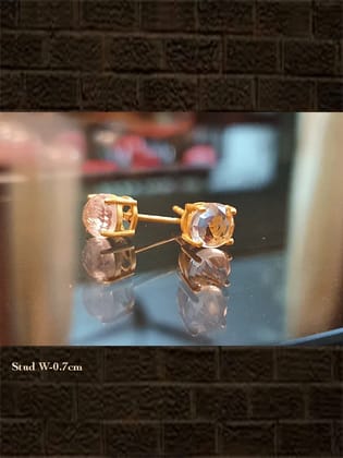 Sterling silver crystal quartz rose cut studs(wt-1.80)