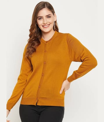 zigo Woollen Round Neck Women's Buttoned Cardigans - Yellow (Pack of 1)