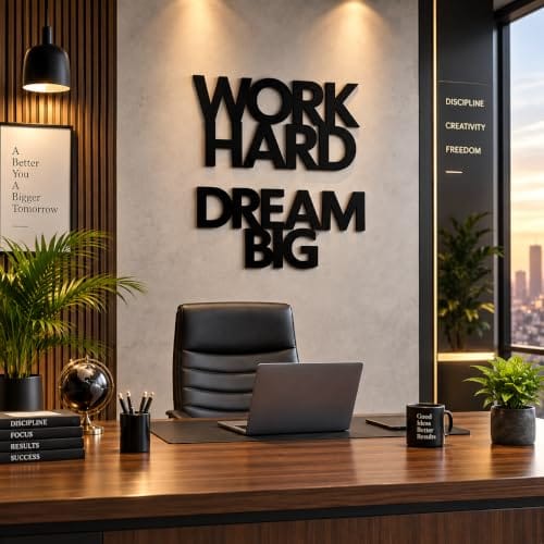 Decor | Motivational Office Wall Art | Inspirational Quote Wall Hanging for Home Office, Study Room, Workspace,