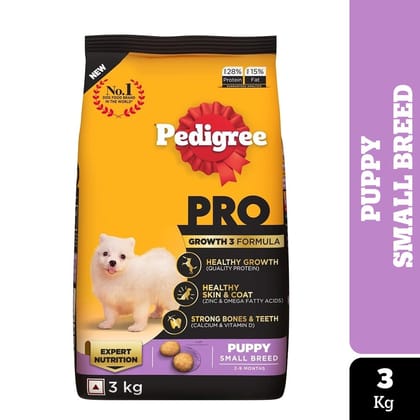 Pedigree PRO Puppy (2 to 9 Months) Small Breed Dry Dog Food 3kg Pedigree PRO Puppy (2 to 9 Months) Small Breed Dry Dog Food 3kg