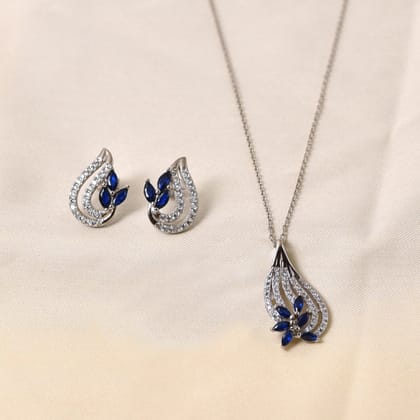 Insignia Pendant Set with chain - Blue