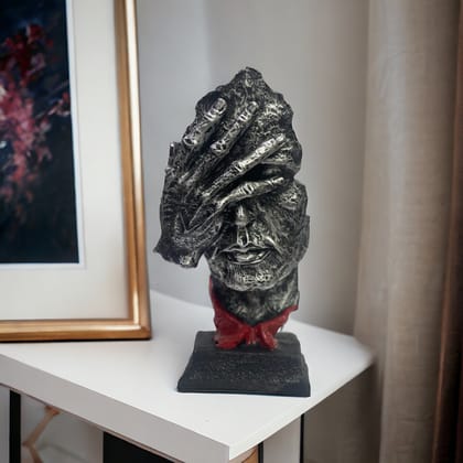Abstract The Thinker Statue Keep Silence Statue for Home Decor H- 27 cm-Poly Resin
